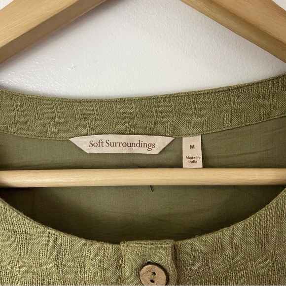 Soft Surroundings Linen Cotton Blend Marcellina Shirtdress Dress Size M 2DD60 - Picture 5 of 9